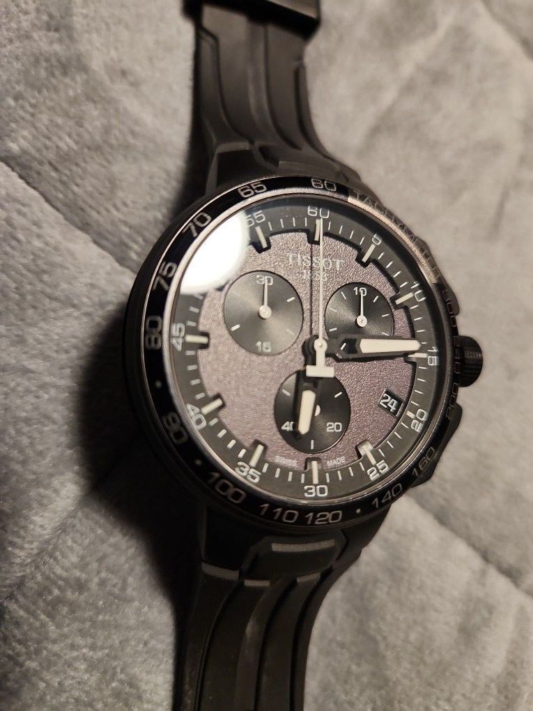 Tissot Mens T-Race Cycling 316L Stainless Steel case with Black PVD Coating Swiss Quartz Watch