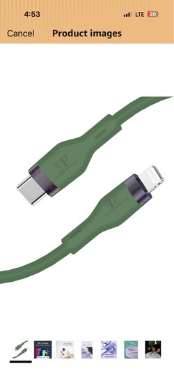 iPhone Charger Cord, USB-C to Lightning Cable [Apple MFi Certified] Silicone Fast Charging Cable(1 m) iPhone Charger Charging Cord Cable for iPhone