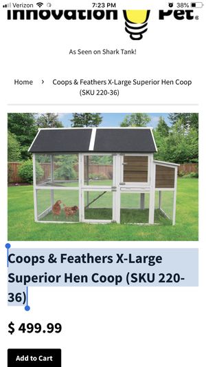 Coops Feathers X Large Superior Hen Coop Sku 220 36 For Sale In Sun City Az Offerup
