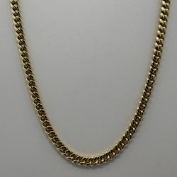 10k Gold Cuban Link Chain Necklace 