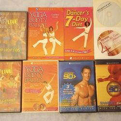 Work Out Exercise DVD's Yoga Booty Ballet Beach Body Power 90 