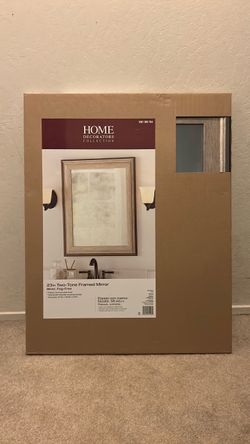 Home Decorations Collection: 23in Two-Tone Framed Mirror