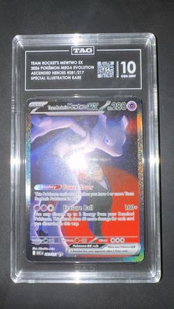 Team Rocket's Mewtwo EX Pokémon Card TAG Graded 10