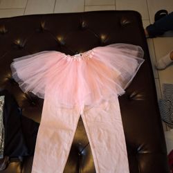 Pink Puffy Skirt With Leggings 