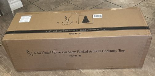 NEW 4.5ft Snow Flocked Christmas Tree – Apartment Size
