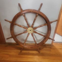 LARGE NAUTICAL SHIP'S WHEEL