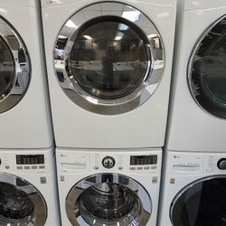 LG Front Loading Washer And Stackable Gas Dryer Set 