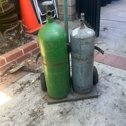 Oxi Acetilen Bottles With Cart 