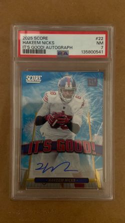 PSA 7 Near Mint Hakeem Nicks Auto