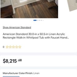 American Standard 30.0-in x 50.5-in Linen Acrylic Rectangle Walk-in Whirlpool Tub with Faucet Hand