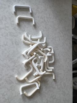 Vintage Modern Plastic White Bridge Drawer Pull

