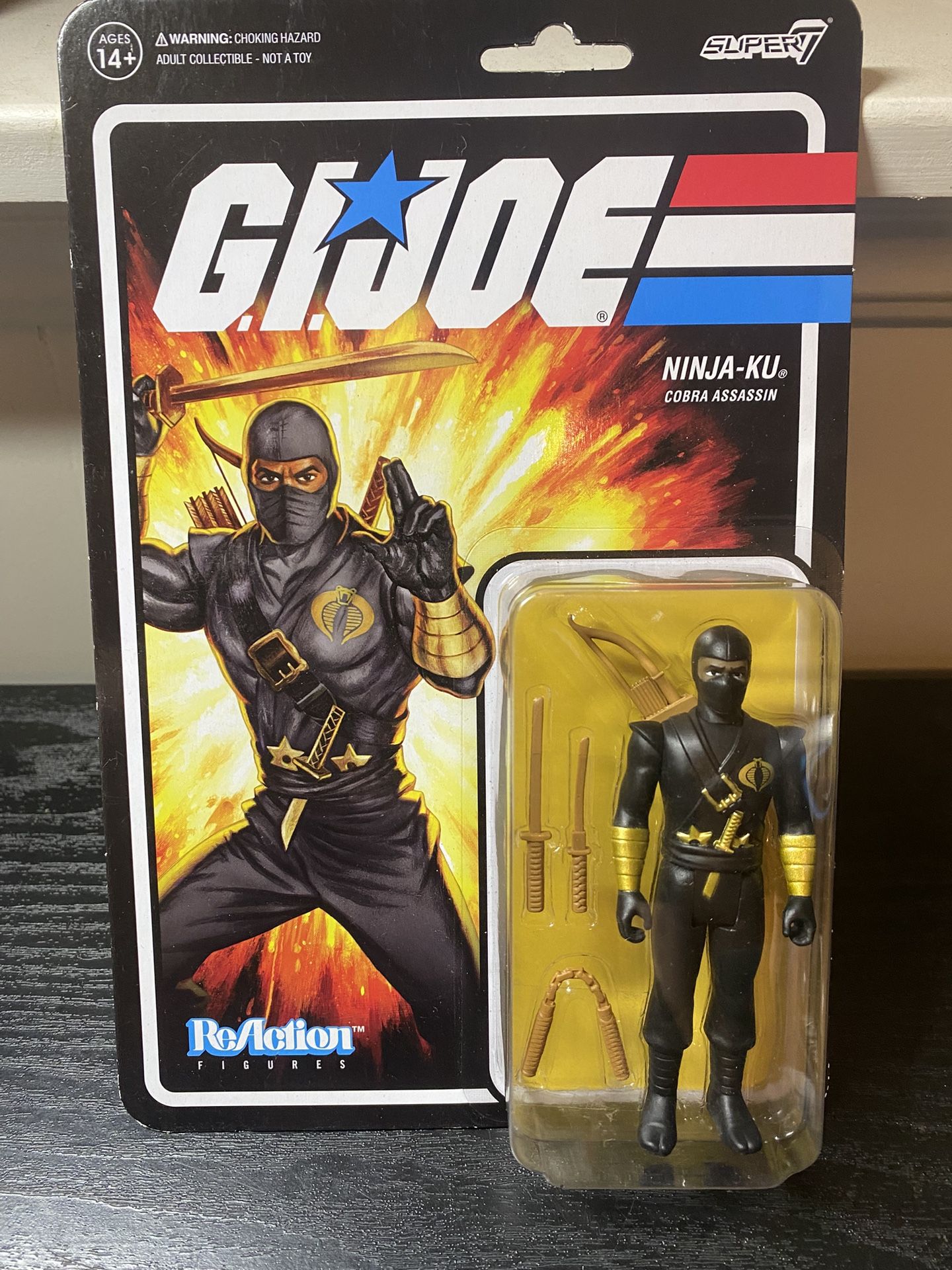 Super 7 ReAction -GI JOE NINJA KU Cobra Assassin Black Ninja 3.75