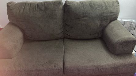 Gray Fabric Loveseat Sofa