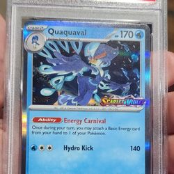FOR SALE / NFT 2023 POKEMON PSA 9 - QUAQUAVAL SCARLET VIOLET PRERELEASE STAFF BLACK STAR PROMO #005 

