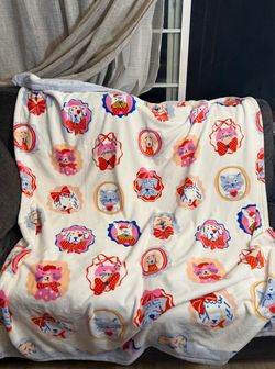 Soft Fleece Throw Blanket Cat and Dog Print
