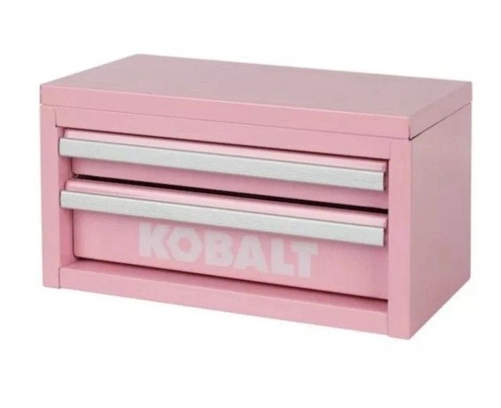 Kobalt Mini Steel Tool Box 10.83" W x 5.91" H x 5.91" D, 2 Drawer Pink