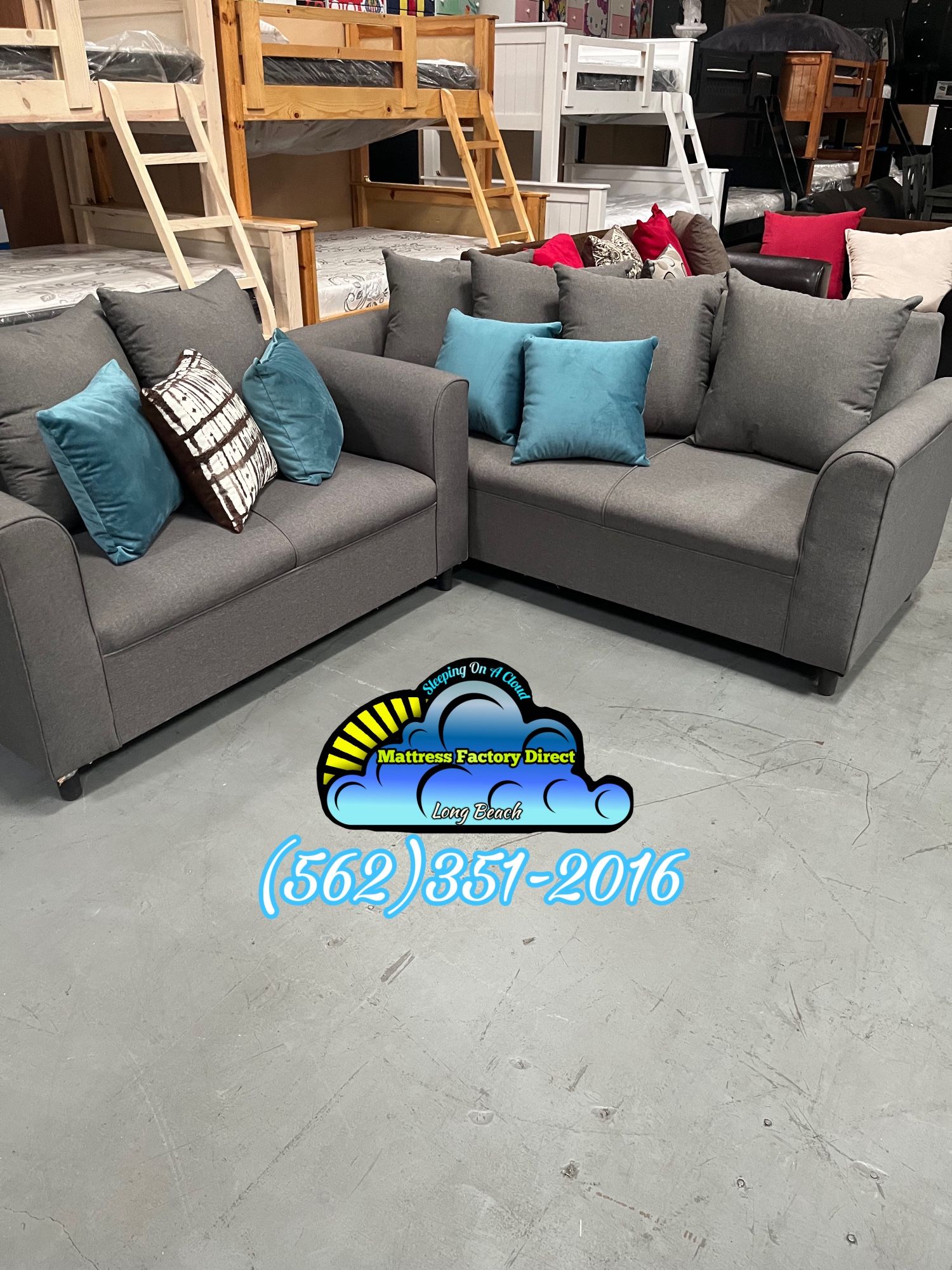 New Grey Sofa Set 3 Seater And 2 Seater