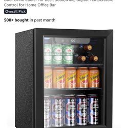 68 Cans Beverage Refrigerator Cooler, 1.7 cu.ft Mini Fridge Glass Door Drink Cooler