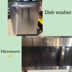 KitchenAid Dishwasher and GE Microwave Bundle