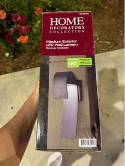 Brand New Raveney 13 in. 1-Light Grey Iron Outdoor Integrated LED Wall Lantern Sconce with Etched Lens