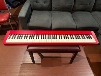 Casio Privia PX-S1000 RD Weighted Keyboard / Bluetooth 88 Key Red w/ Velvet Cover & OEM Power Cable