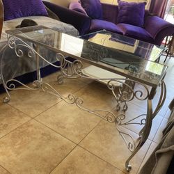 Wrought Iron Coffee Table, Sofa Table And End Tables