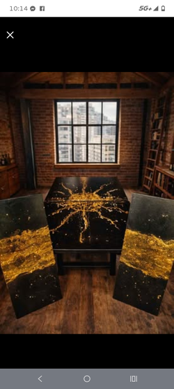 Custom Art-Deco HENREDON Expandable 2 leaf Dining Table