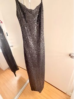 Long black glittery dress