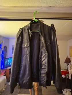 Brown leather jacket