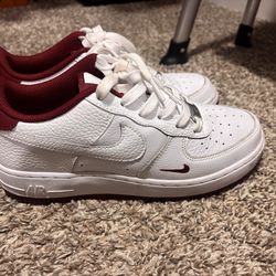 Maroon and white Nike AF1