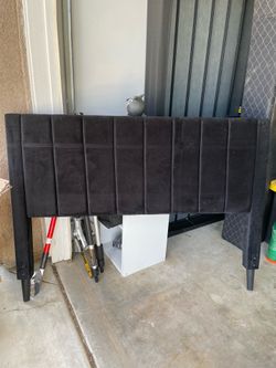 Queen size velvet black headboard