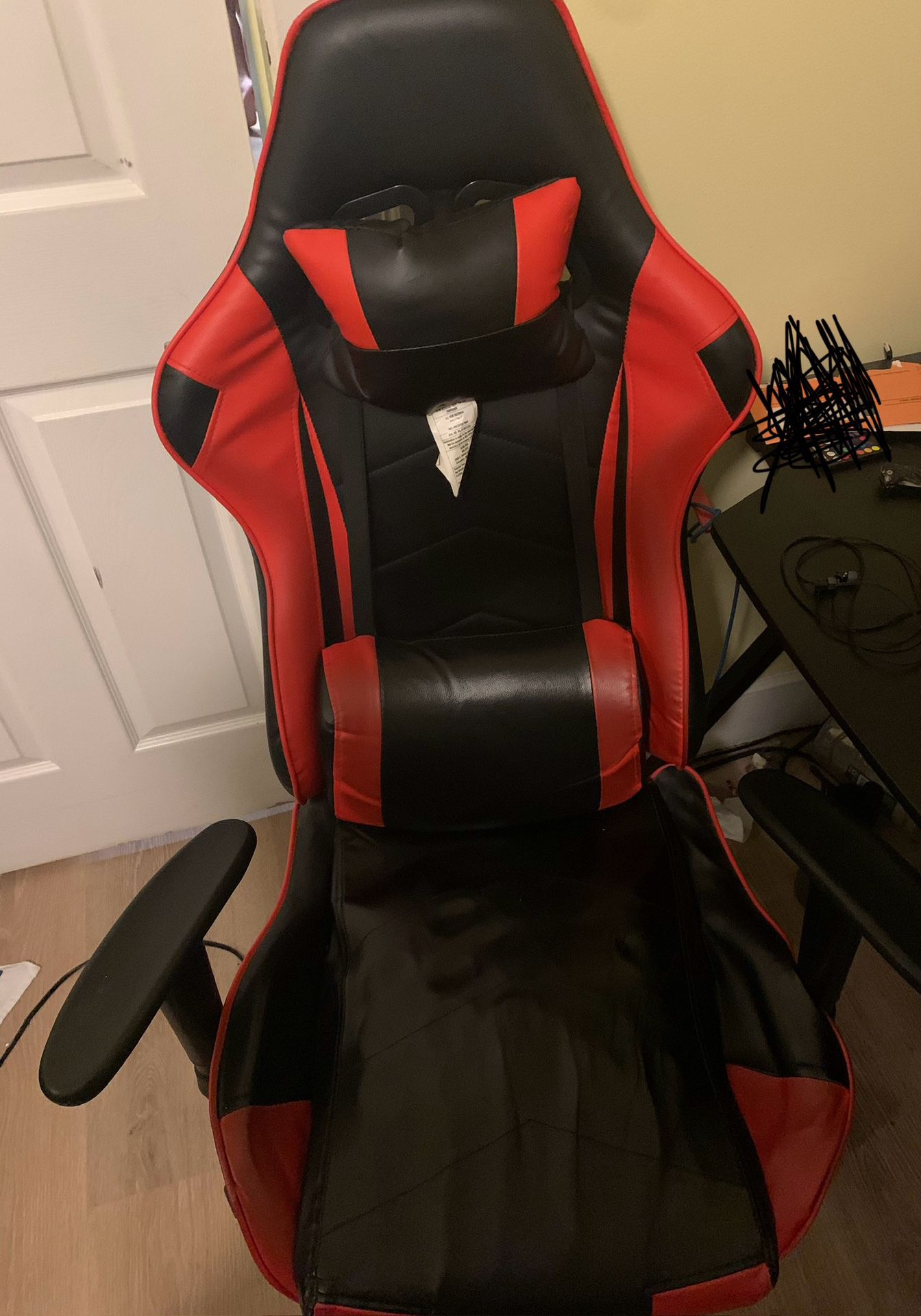 Black And Red Gaming Chair And Desk