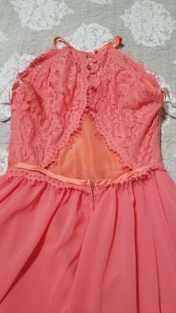 Coral lace dress