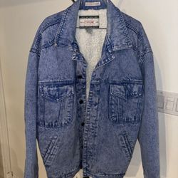 Men’s Medium Sherpa Denim Jacket Vintage 