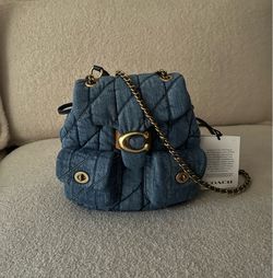 coach denim tabby backpack