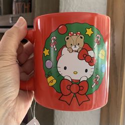 Red Christmas Hello Kitty Mug