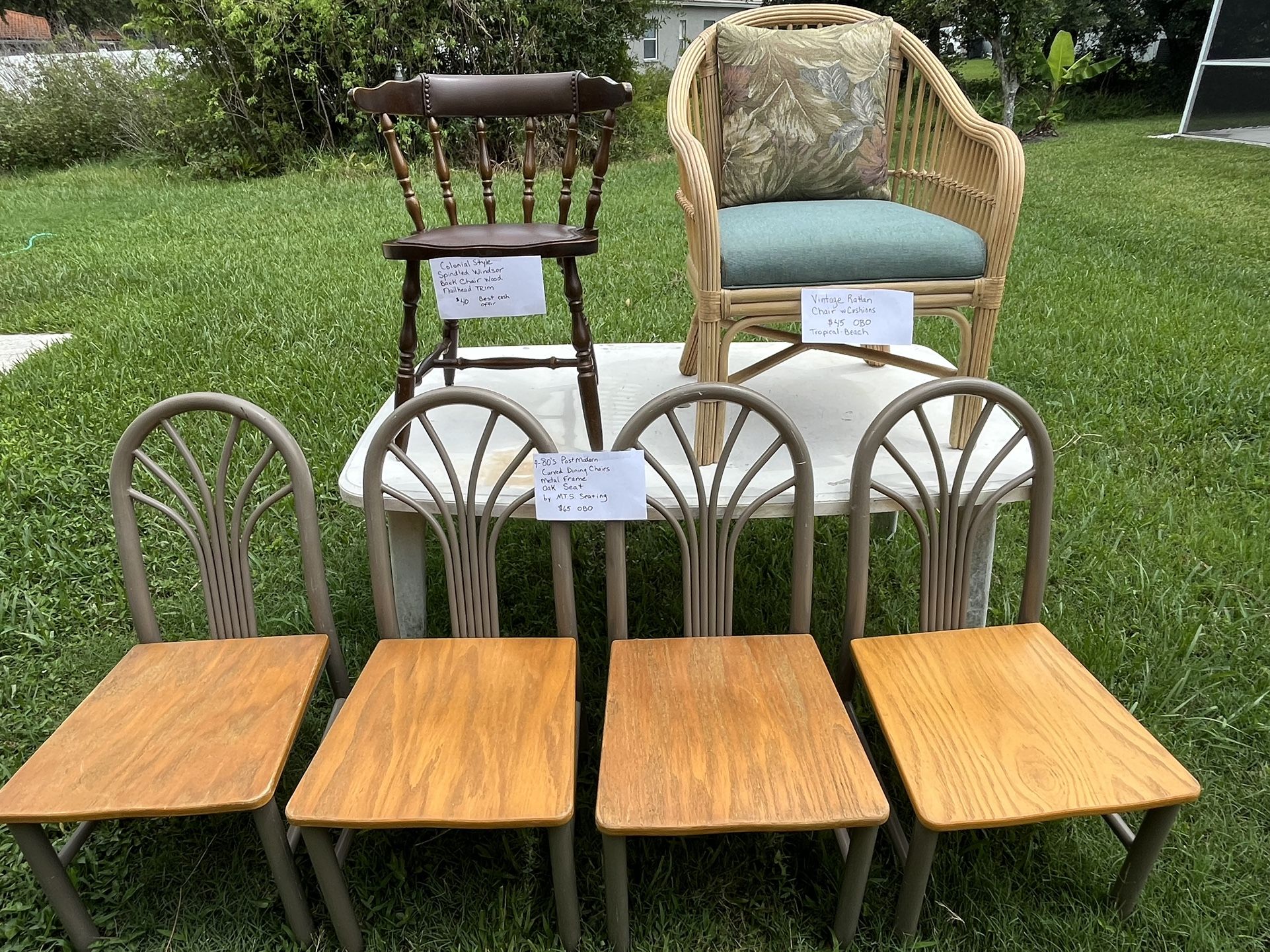 Chairs various styles. See photos and descriptions. Prices starting at $30 OBO