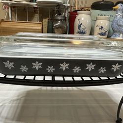 Vintage Pyrex Snowflake Square Casserole 
