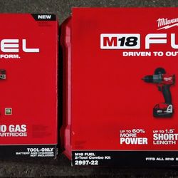 New Milwaukee M18FUEL 2 Drill And Nailer Combo