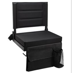 Stadium Seat for Bleachers with Back Support and Thick Padded Cushion Portable Bleacher Seat with Shoulder Strap, lHooks,Cup Holder,Side Pocket