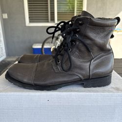 Aldo Men’s Genuine Leather Combat Style Boots Gray Size 12