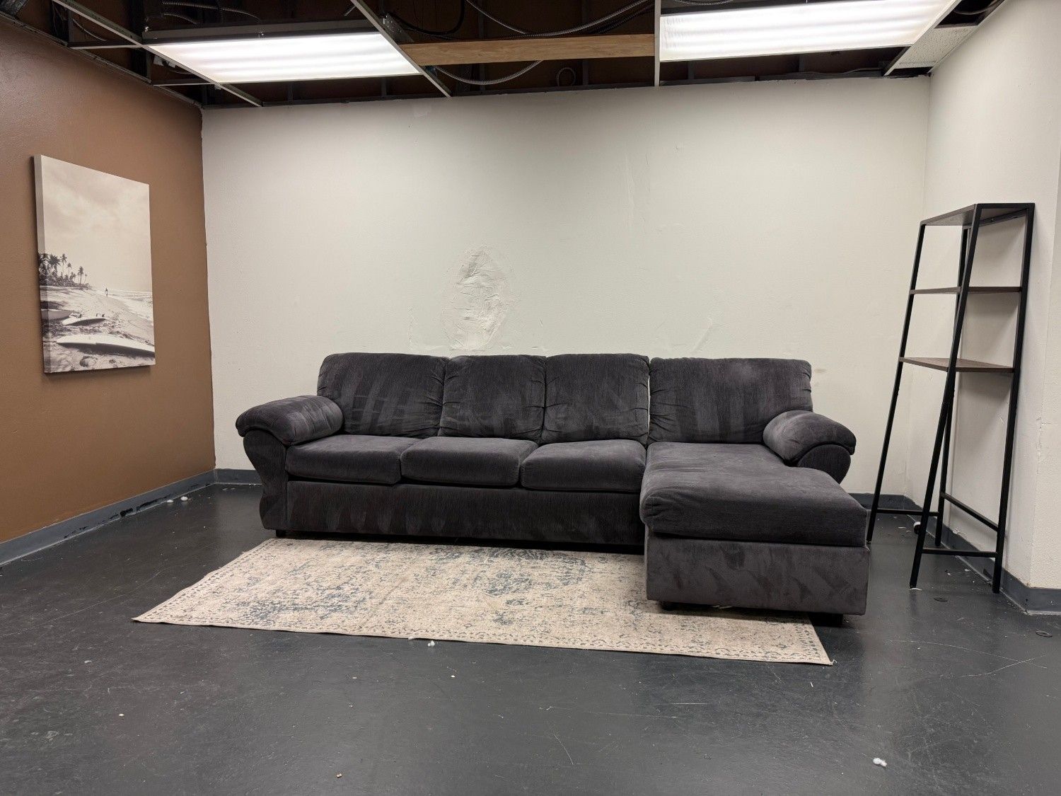 Gorgeous Navy Blue Sectional Sofa with Chaise - Delivery Available!