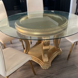 round glass table no chairs 