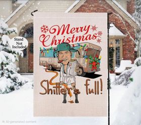 Merry Christmas Shitter's Full Garden Flag Burlap Multicolor 12 x 18 in NEW