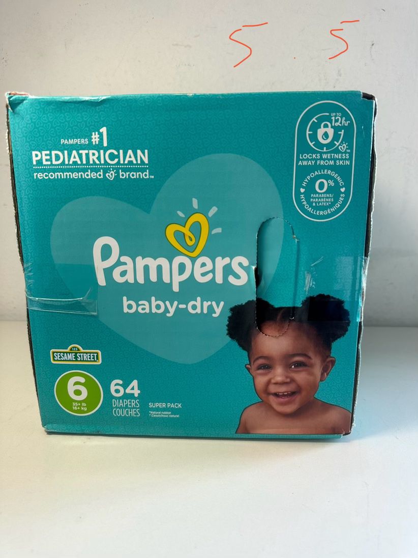 Pampers Baby Dry Diapers, Size 6, 60ct