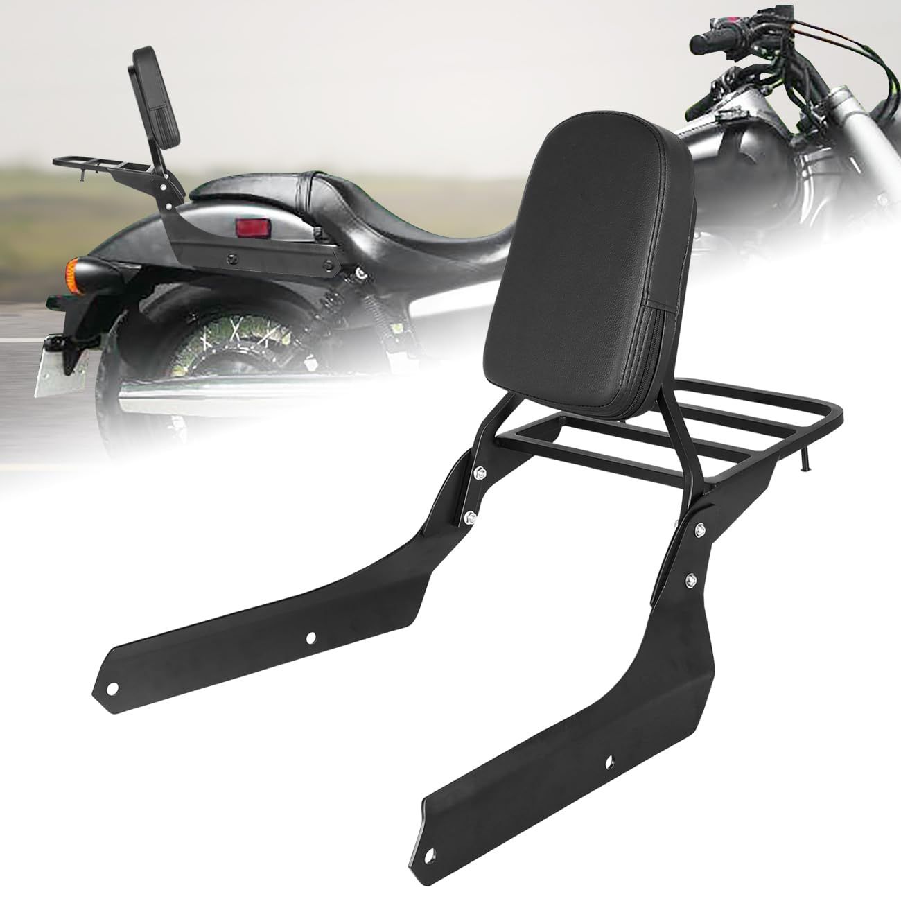 *NEW* Rear Passenger Backrest Sissy Bar And Luggage Rack With Backrest Pad