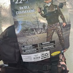 Boys Size 4-6 Skull Commando Costume Brand New