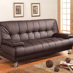 Brown Leather Futon