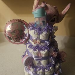 It's a Girl Angel stitch 3 Tier Diaper Cake Girl