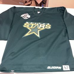 Nwot Authentic 52 Jogs Dallas Stars Practice Jersey Green Fight Strap Mic Clean